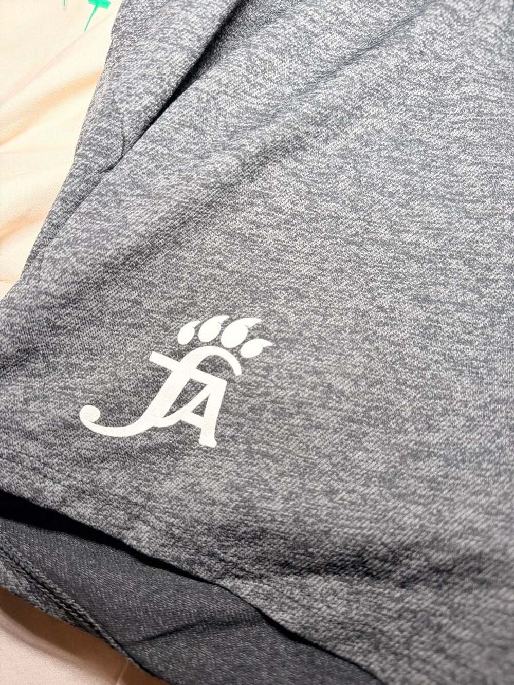 Nike Women's Dri-FIT Training Shorts Heather Grey with Custom Paw Print Logo